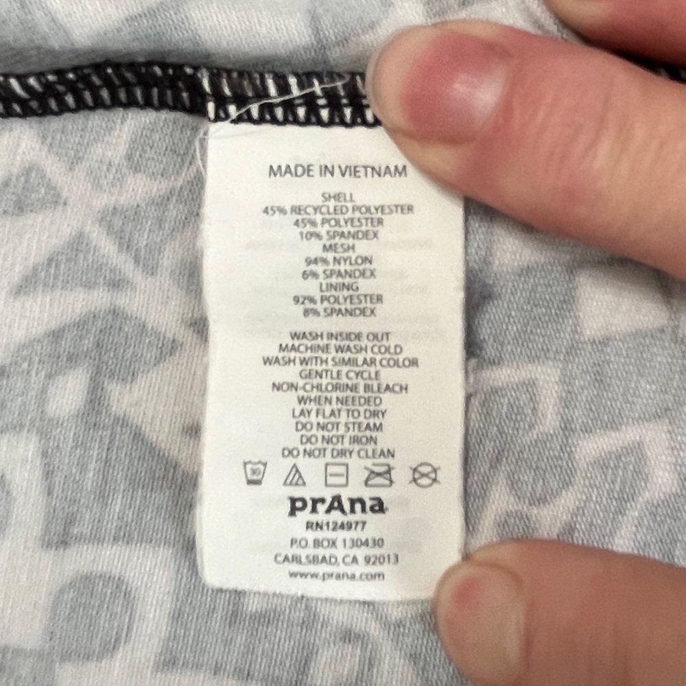 prAna Quinn Printed Halter Athleisure Dress Built-In Bra Black & Grey XS - Picture 8 of 10